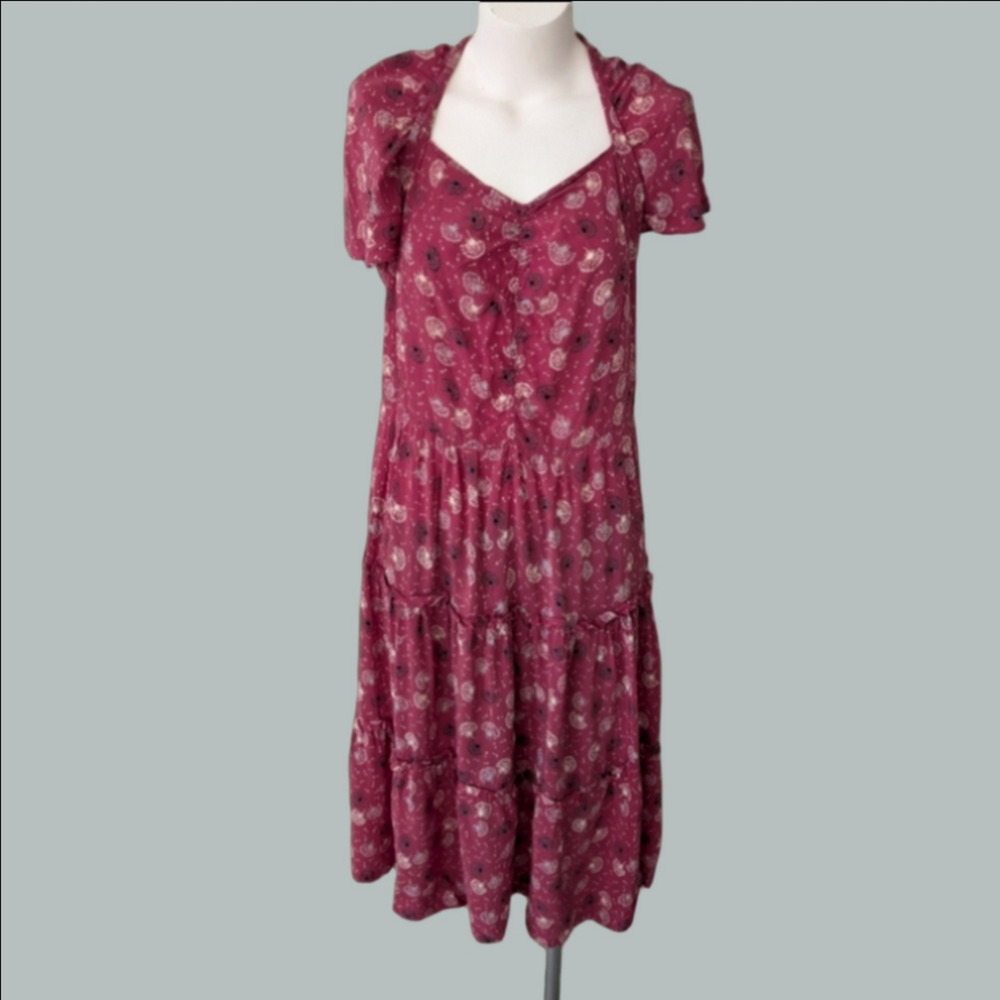 Vintage Handmade Dress Midi Length Metal Side Zipper Rare 1920's house dress